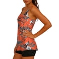thumbnail image 5 of pstuiky Swimsuit for Women Print Crew Neck Plus Size Adjustable Strap Two Piece Swimwear Womens Swim Suits Two-Piece Sets Chest Support with Boy Shorts Swim Dress, 5 of 8