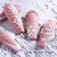 thumbnail image 3 of Pegatinas navideñas para decoración de uñas, calcomanías estereoscópicas 5D en relieve, decoraciones navideñas para uñas, copos de nieve blancos, Navidad, Año Nuevo, diseño de arte de uñas, encantos, 3 of 4