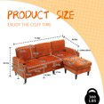 thumbnail image 2 of Homefun Modern Chenille Sectional Sofa with Removable Storage Ottoman, L-Shaped Upholstered Couch with Side Pocket and Cup Holder, Multi-Functional Storage Sofa for Livingroom Apartment, Orange, 2 of 8