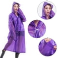 thumbnail image 4 of Adult Portable Raincoat Rain Poncho with Hoods and Sleeves See Through Hooded Raincoat Festival Long Rain Coat Outdoor Camping Rainwear, 4 of 8