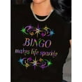 thumbnail image 1 of [Regular Size Tee] Sparkle & Shine: Women's Regular Size Casual Tee - Geometric Print, Short Sleeve, Round Neck, Stretchy Cotton Blend, Machine Washable - Perfect for Spring & Summer, 1 of 7