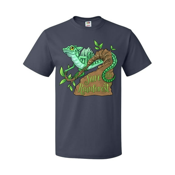 Inktastic Save the Rainforest with Basilisk Lizard on a Tree T-Shirt
