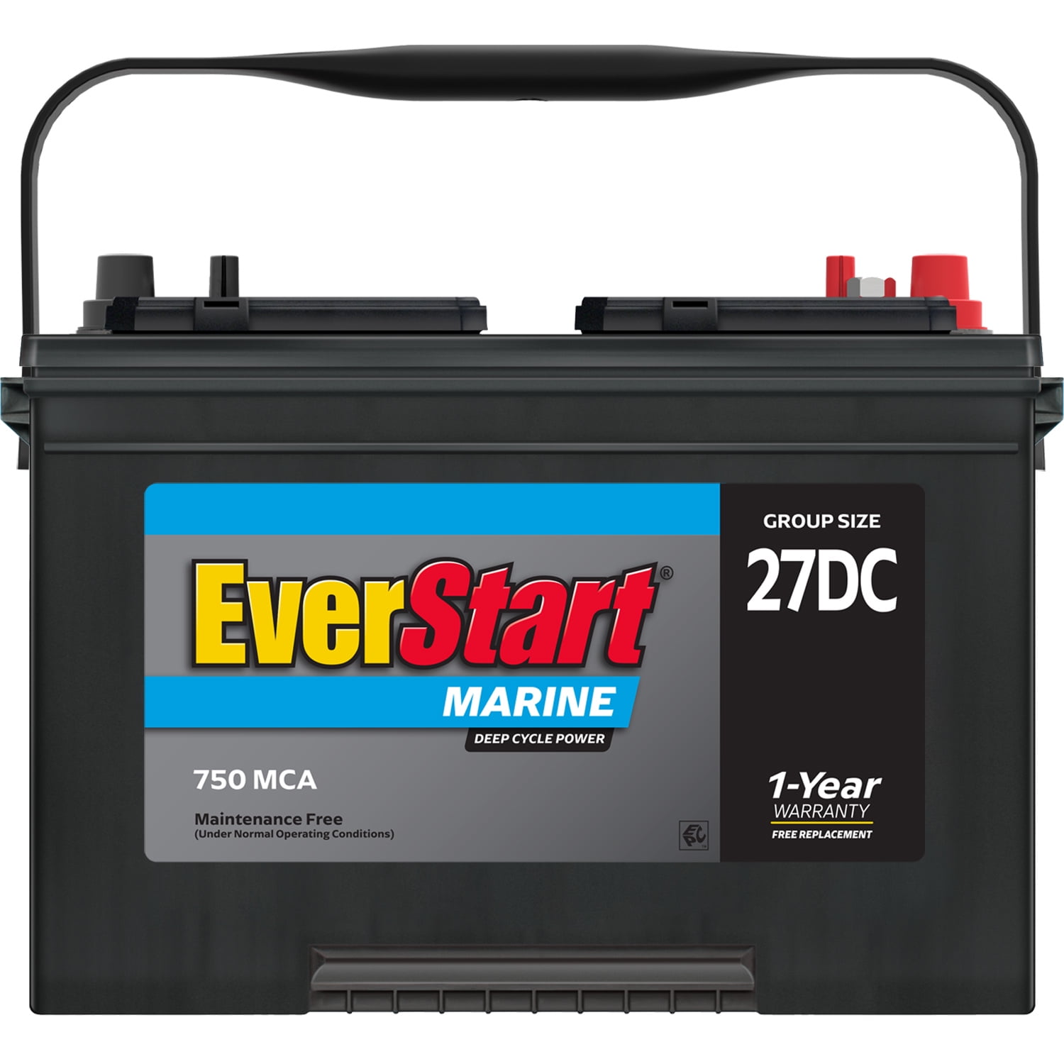 EverStart Lead Acid & RV Deep Cycle Battery, Group Size 27DC (12 Volt/750 MCA) - Walmart.com
