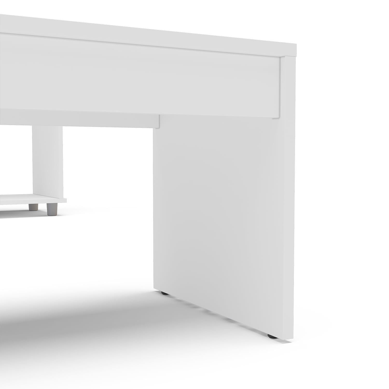 Polifurniture 2 Piece Modern Wood Living Room Set with TV Stand and Coffee Table, White