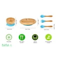 thumbnail image 2 of TATA AMG ® Baby Bamboo Plate and Bowl Set with Spoons and Fork, Silicone Suction Plate and Bowl Set for Toddlers - Baby Led Weaning Bamboo Feeding Set - BPA Free, 2 of 8