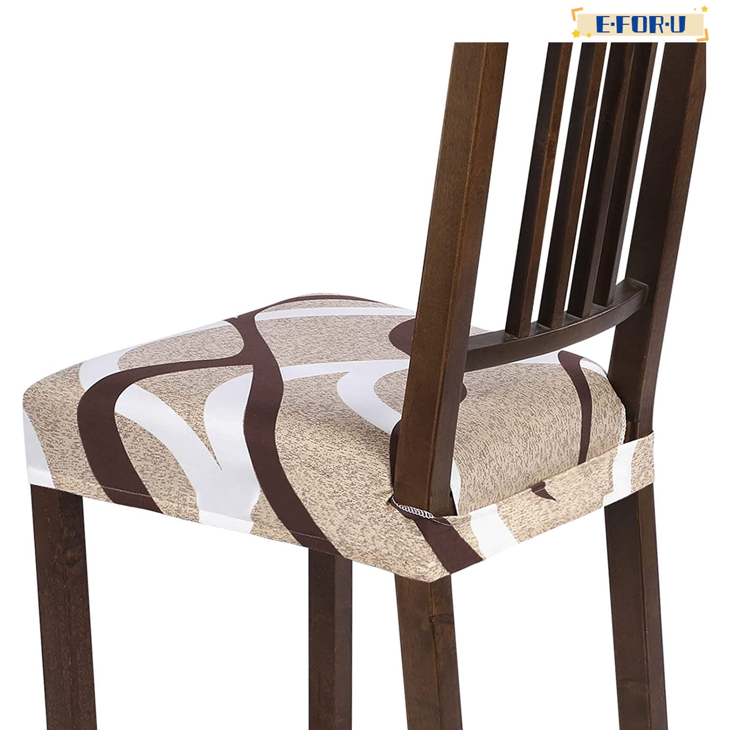 Stretch Dining Chair Seat Covers Set of 6, Soft Removable Washable Seat