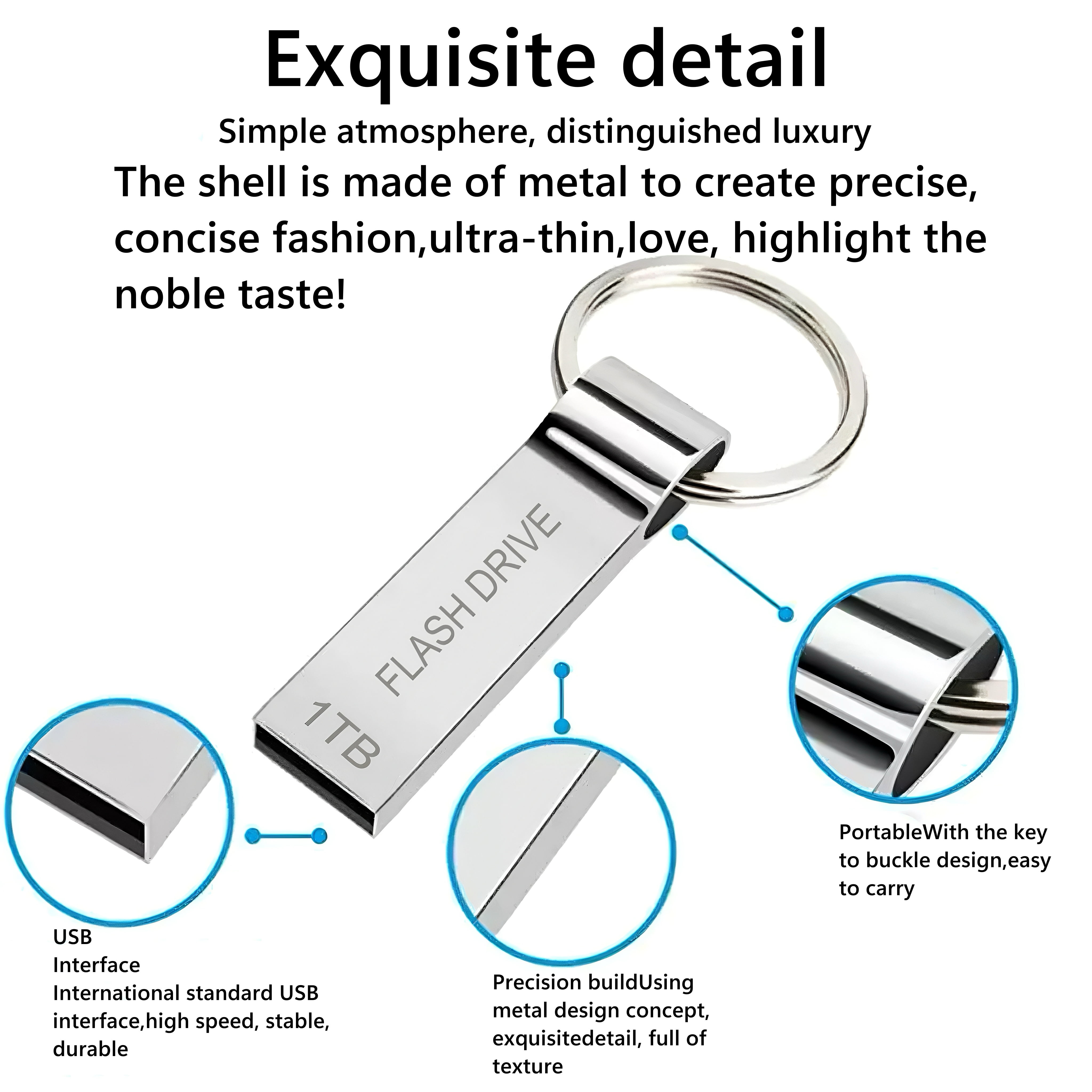 USB Flash Drive 1TB/1000GB Large Capacity USB Thumb Drive Design for Laptop Tablet
