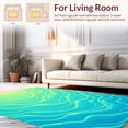 thumbnail image 2 of ODIKA 6'x9' Machine Washable Non-Slip Area Rug, Mystical Mermaid Scale Ombre Wave High Traffic Rug, Blue, 395592, 2 of 7
