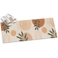 thumbnail image 2 of Bohemian Washable Runner Rugs 2'x6', Abstract Green Leaf Beige Lines Circle Geometric Art Washable Runner Rug Non-Slip Sturdy Edge Binding Carpet for Bedside Hallway Runner Kitchen Galley, 2 of 9