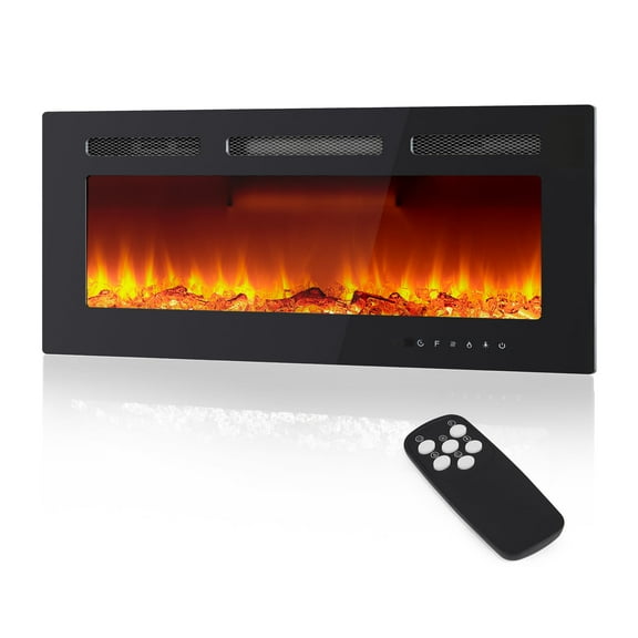 40" Built-in Electric Fireplace with Timer & Remote,12 Flame Colors, 750/1500W Heater,Touch Screen & Brightness Control for Living Rooms & Bedrooms