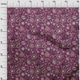 thumbnail image 3 of oneOone Cotton Silk Dark Magenta Fabric Asian Suzani Sewing Material Print Fabric By The Yard 42 Inch Wide, 3 of 5