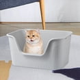 thumbnail image 6 of Bvdfgk Cat Litter Basin Open Top Pet Litter Tray Cat Sand Box Splashproof for All Kinds Gray, 6 of 9