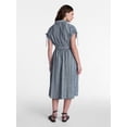 thumbnail image 2 of Time and Tru Women's Short Sleeve Midi Linen Shirt Dress, Sizes XS-XXXL, 2 of 4