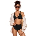 thumbnail image 3 of Top de Bikini CRZ YOGA con Nudo Frontal y Escote en V Negro Talle Grande, 3 of 6