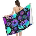 thumbnail image 3 of Skulls and Flowers Large Beach Towel - Plush Thick Cotton Pool Towel, Adult Beach Towels, 3 of 17