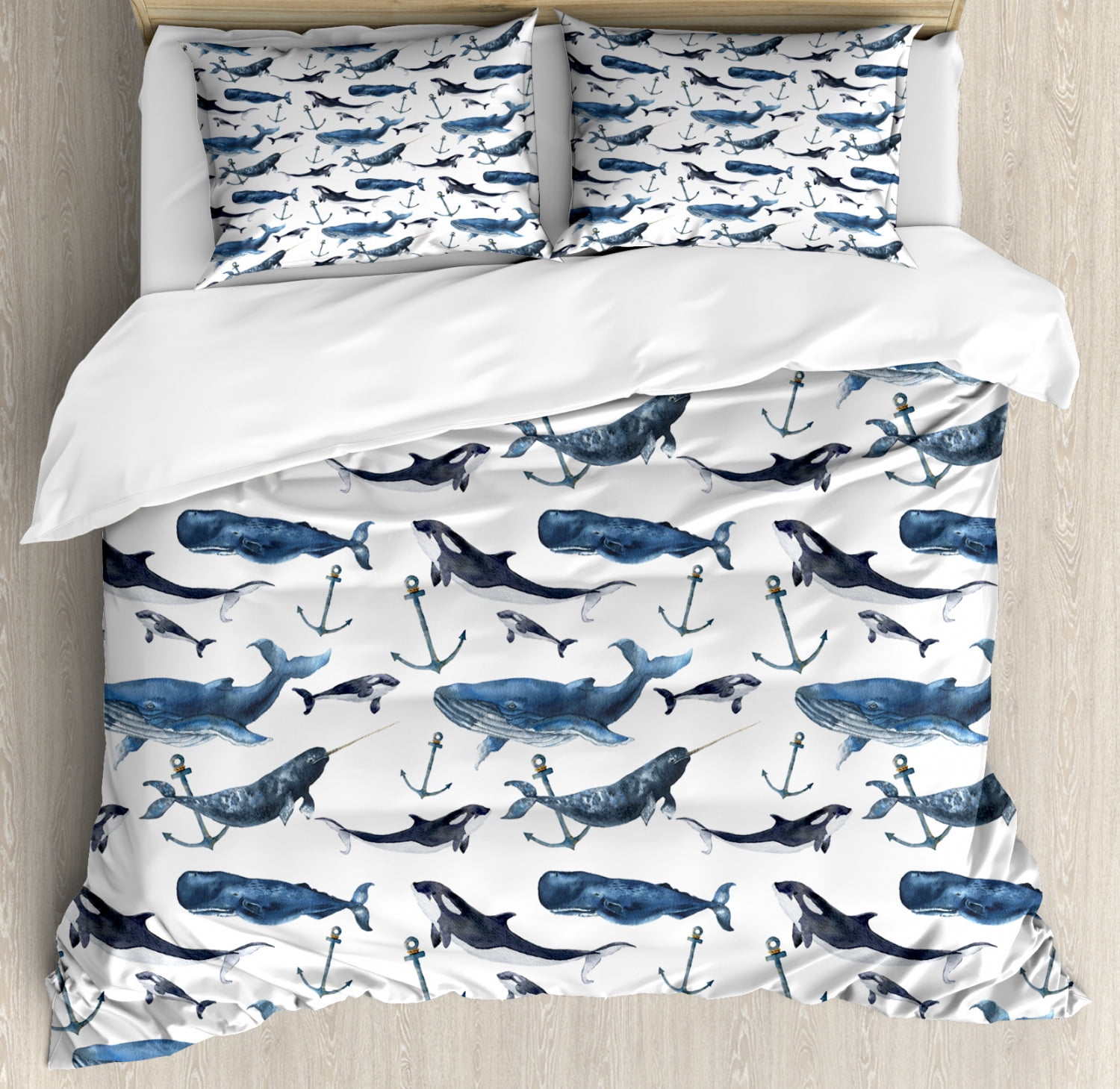 Narwhal Pattern Luxurious Duvet Cover Sets Bedding Sets Single Double King Sizes 