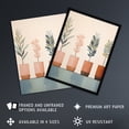thumbnail image 2 of Row of Leafy Plants in Clay Pots Pastel Colour Pink Blue Green Botanical Oil Painting Artwork Framed Wall Art Print A4, 2 of 5