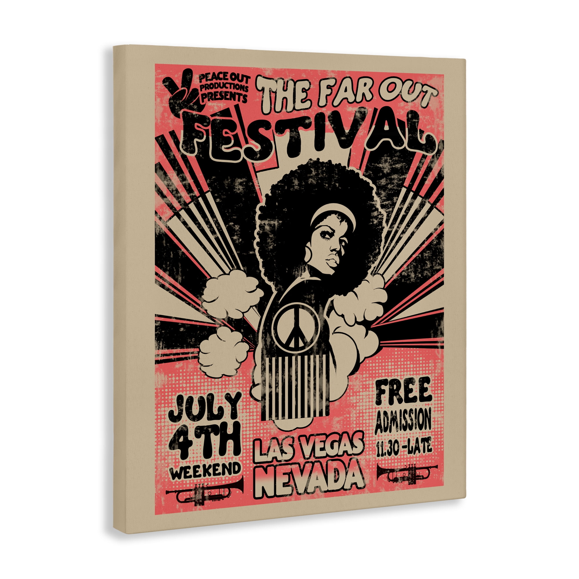 Stupell Industries Retro Far Out Festival Poster Canvas Wall Art, design by Ali Chris