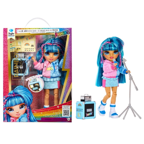 Muñeca de moda Rainbow High Skyler 23 cm con micrófono