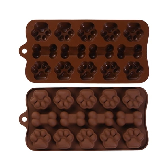 XINGAG Dog Paw & Bone Silicone Mold, Frozen Dog Treat Molds, Nonstick Easy Release Flexible Tray for Homemade Dog Snacks, Peanut Butter, Yogurt, Broth, Ice & Baking