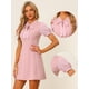 thumbnail image 2 of Vestido de Trabajo Elegante Allegra K Cuello Ojo de Cerradura Manga Abullonada Rosa L, 2 of 6