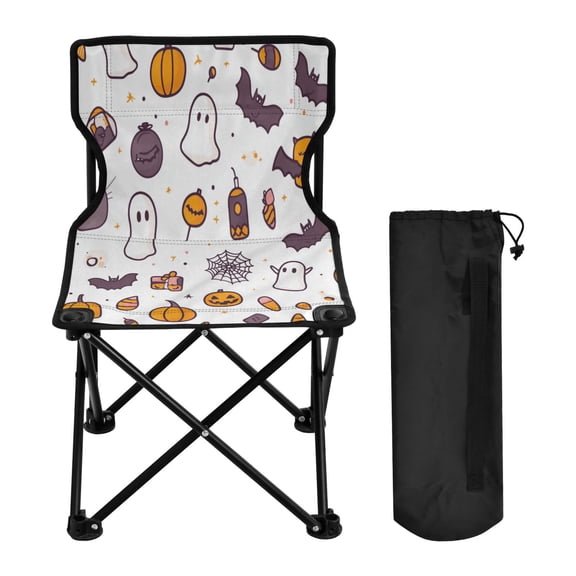 600D Oxford Camping Chair Portable Foldable Chair Supports 220 lbs for Picnic, Fishing, Backpacking Halloween Cute Pattern