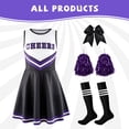 thumbnail image 3 of Pigmiss Girls Cheerleader Costume Kids Cheerleading Outfit Dress for Halloween Party Birthday Gift Stage Performance Sports Events, 3 of 8
