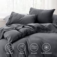 thumbnail image 3 of Juego de sábanas Bedsure Twin, sábanas suaves para cama doble, 3 piezas, color gris, 3 of 7