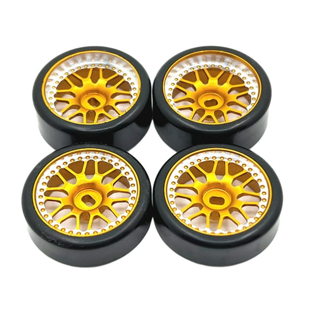 Llanta de rueda de Metal Vogacara para derrape neumático 4x27mm Compatible con 1/28 Wltoys K969