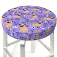 thumbnail image 3 of Kll Pugs And Flowers Round Bar Chair Cushion Cover 14 Inch,Bar Stool Protector With Elastic, Soft Washable, 3 of 7