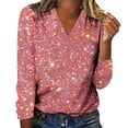 thumbnail image 1 of Kcodviy Chemises de Printemps pour Femmes T-Shirt Scintillant Boho Imprimé Long Femmes Course Tunique à Manches Longues Hauts Col Ras du Cou Chandail Tendance Chandail Col Roulé T-Shirt Blouses Vêtements pour Dames, 1 of 4