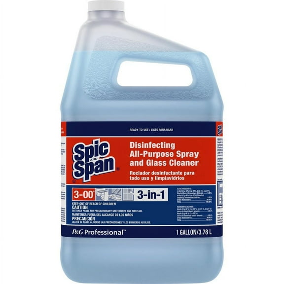 Spic and Span 3-in-1 All-Purpose Glass Cleaner - Spray - 128 fl oz (4 quart) - Fresh Scent - 1 Each - Light Blue | Bundle of 5 Each