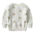 thumbnail image 2 of Xmarks Girls Sweater Cardigan Love/Star Print Knit Coat Long Sleeved Kids Sweaters Jacket Outfit 1-7Y, 2 of 9