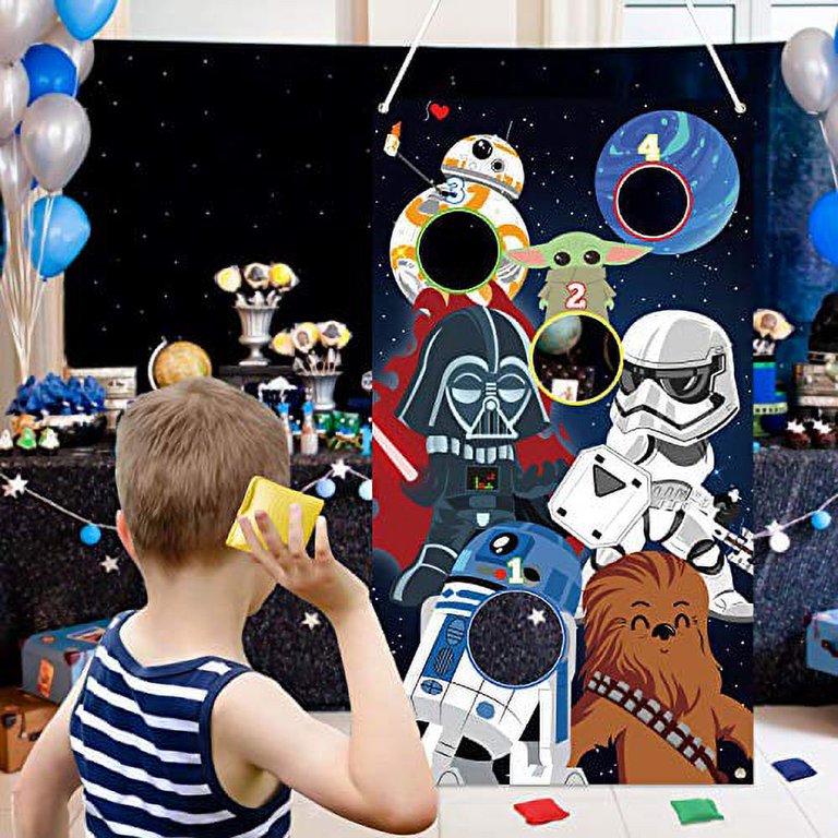 Unbess Galaxy Wars Toss Games with 4 Bean Bags, Indoor Outdoor Fun Throwing  Games Backdrop Banner Party Activities for Kids Adults Space Galaxy Wars  Themed Birthday Party Favors Supplies Decoration 