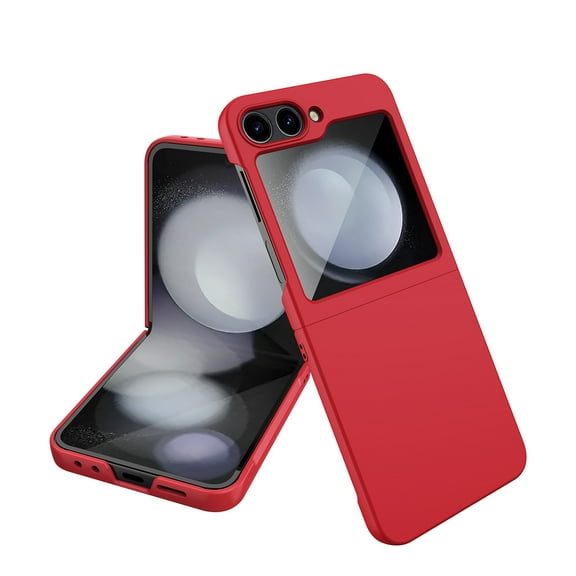Allytechgroup Slim Case for Samsung Galaxy Z Flip 7 FE/ 6 with Screen Protection, Hard PC Anti-Fingerprint Water Proof Anti-Scratch Shockproof Full Body Cover for Galaxy Z Flip 7 FE/ 6, Red