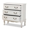 thumbnail image 2 of Baxton Studio Gabrielle Commode en Bois 3 Tiroirs Fini Blanc, 2 of 9