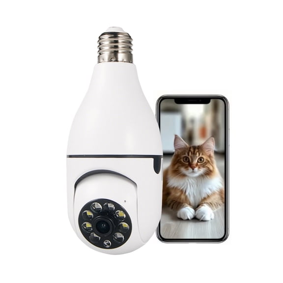 Paddsun Light Bulb Security Camera Wireless Outdoor Indoor 5G WiFi Security Cameras 360° Camera Motion Detection and Alarm Two-Way Audio Night Vision for Home Security