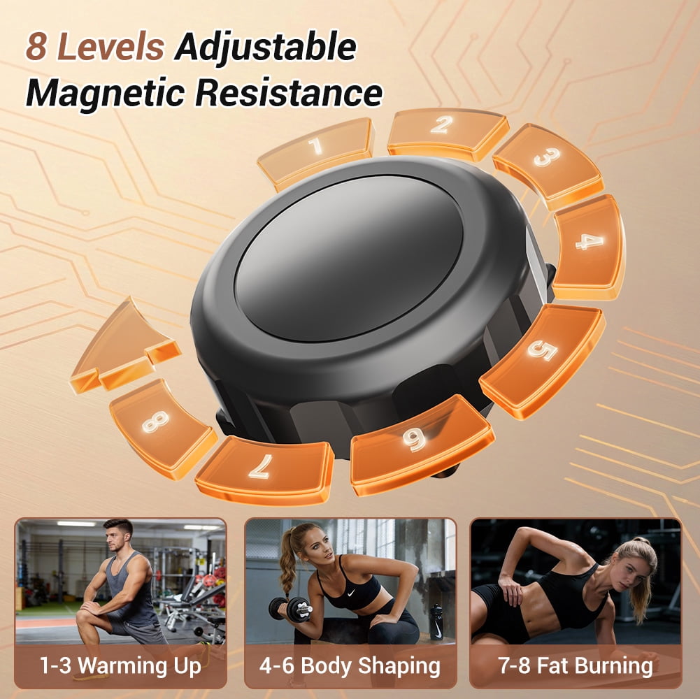 LEZEE Magnetic Drive Elliptical Machine for Home – 8 Resistance Levels, 12" Stride, LCD Display & 330 lb Capacity