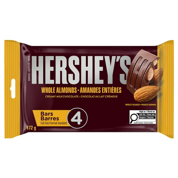 HERSHEY'S Creamy Milk Chocolate with Whole Almonds, 172g