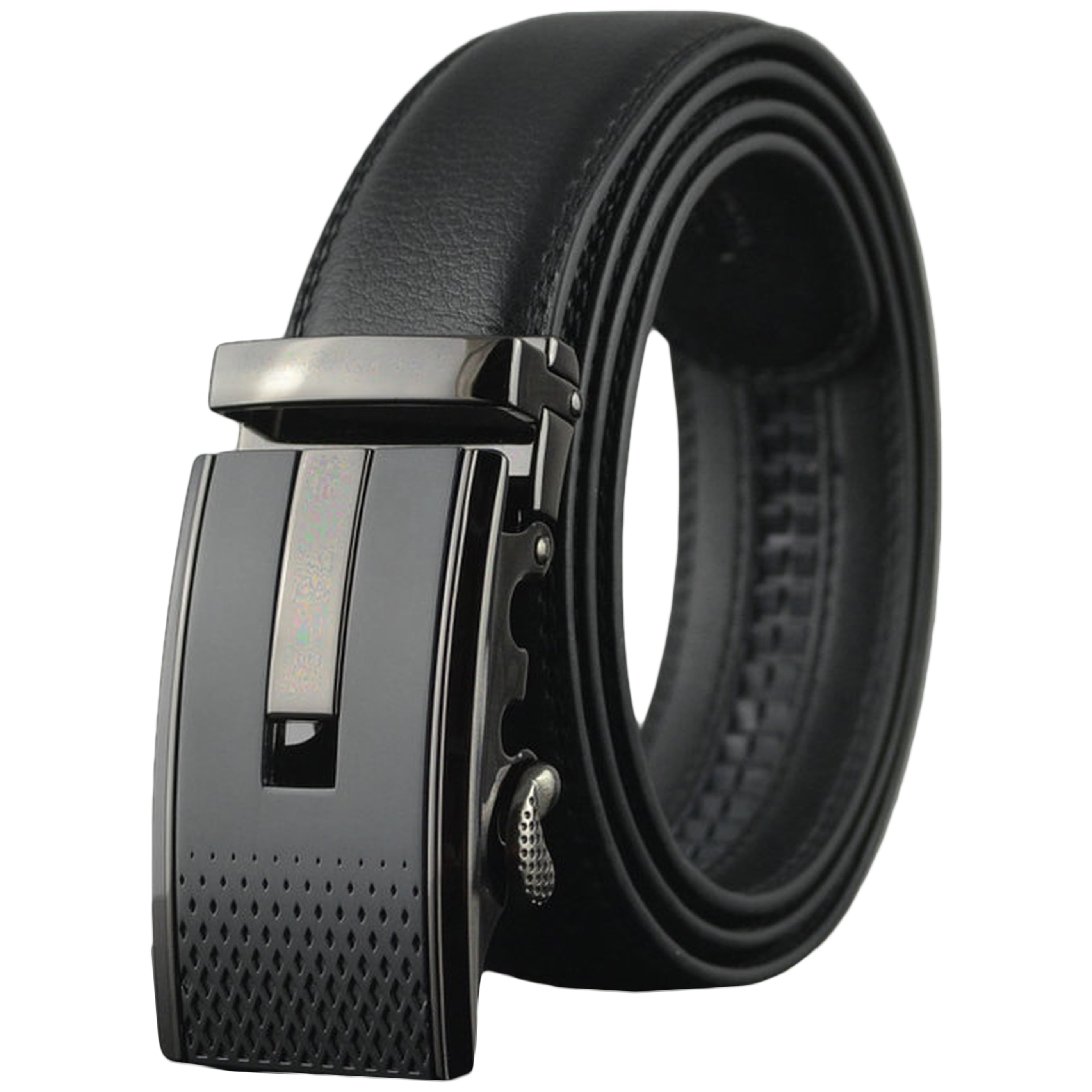 Men's Automatic Buckle Ratchet Belt Genuine Leather Exact Fit Dress Belt 