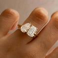 thumbnail image 4 of SHREENATHJEWELRY Emerald Cut Moissanite Engagement Ring Toi Et Moi Bridal Wedding Jewelry Yellow Gold Plated Prong Set Ring Personalized Gift For Her, 4 of 6