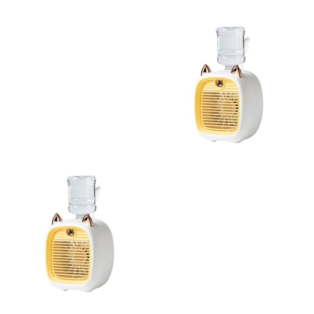 Mini ventilador USB Billuyoard 2 en 1 recargable ajustable Amarillo 2Conjunto