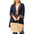 thumbnail image 5 of Agnes Orinda Women's Plus Size Fall Kimono Boho Open Front Midi Cardigan, 5 of 6