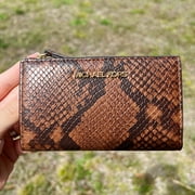 Michael Kors Jet Set Travel Snake Embossed Leather Small Zip Card Case Luggage