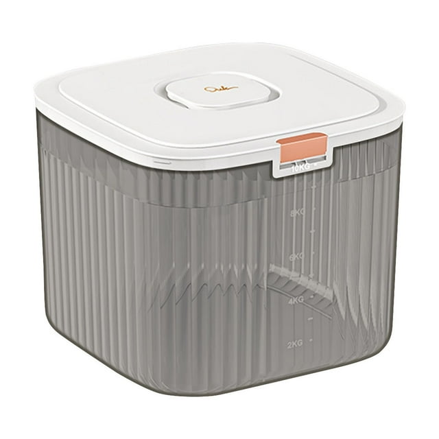 Airtight Rice Storage Container, 10L Kitchen Grain Dispenser with Flip Lid, Countertop Organizer for Cereal, Flour, or Pet Food, Easy-Measure Cup Included