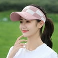 thumbnail image 3 of 2 piezas de visera deportiva para hombre y mujer, gorra de béisbol con parte superior hueca ajustable, gorra de algodón, 3 of 5