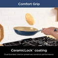 thumbnail image 3 of Ninja Juego de utensilios de cocina de cerámica, 11 piezas de vida extendida con agarre cómodo, sartenes antiadherentes, ollas, sin PTFE, apto para horno y lavavajillas, compatible con estufa, azul ma, 3 of 5