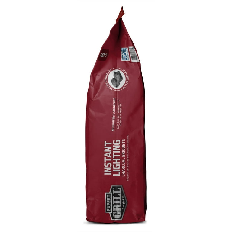 Expert Grill Instant Charcoal Briquets, Charcoal Grill Briquettes, 6 Lb