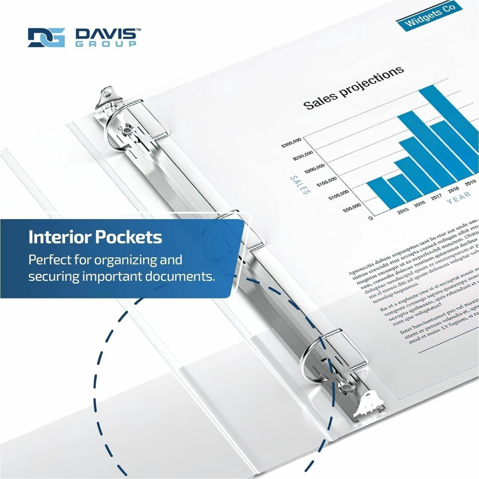 Davis Group Easyview Premium, Angle D Ring, Customizable, View Binder, 6 Pack (White, 2")