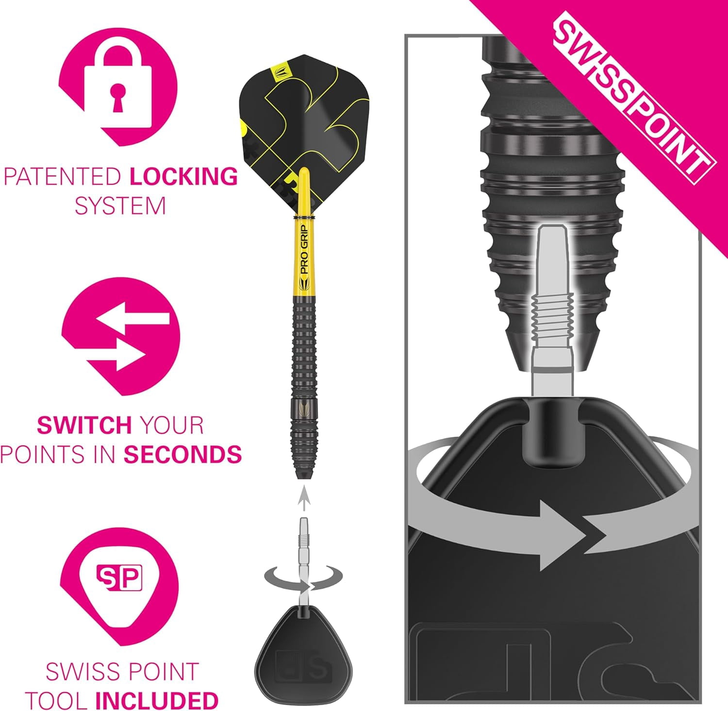 Target Darts Bolide Void 03 22G 90% Tungsten Swiss Point Steel Tip Darts Set